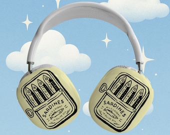 Sardine Tin Butter Yellow AirPods Max Case Quirky Fish Can Design Protective Headphone Shell Retro Aesthetic Gift Airpod Max Accessories
