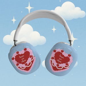 Leave Me Alone AirPods Max Case Cherry Cake Heart Design Coquette Headphone Cover Sweet Treat Hot Girl Walk Funny Apple Max Accessory image 1