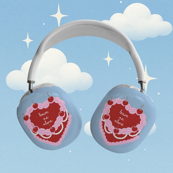Leave Me Alone AirPods Max Case Cherry Cake Heart Design Coquette Headphone Cover Sweet Treat Hot Girl Walk Funny Apple Max Accessory