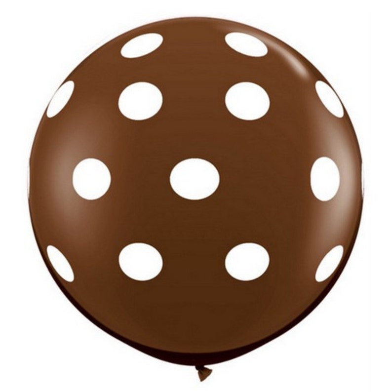 36 91cm Chocolate Brown Polka Dot Latex Balloon Giant OutdoorIndoor Made inUSA Baby Shower Birthday Balloon Party Wedding Bridal Reception