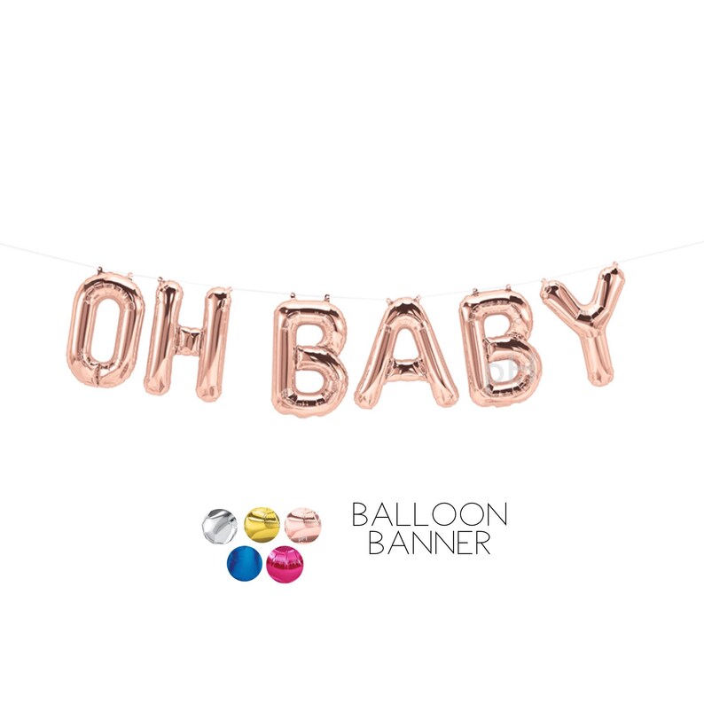 OH BABY Balloon Garland Baby Announcement Baby Shower Balloons Etsy