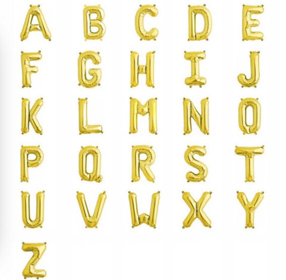 Custom Balloon Letter Banner Custom Wording Letters Gold Etsy