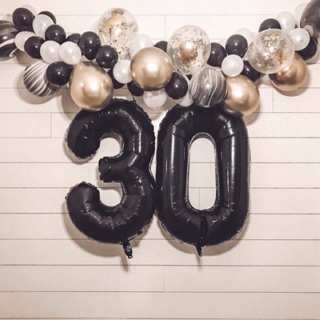 30 Birthday Balloon Garland Number Balloons 34 inch size Etsy
