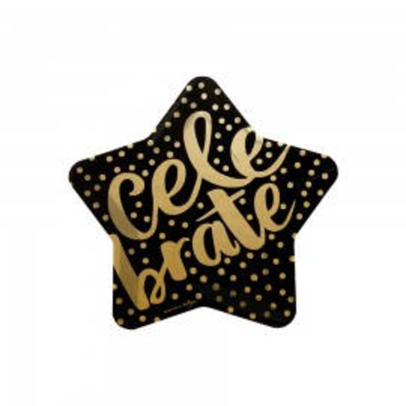 Pkg 8 Cake Plate Black /& Gold Party Napkins Bridal Shower Reception Party plates Paper Celebrate Engagement Party Wedding napkins