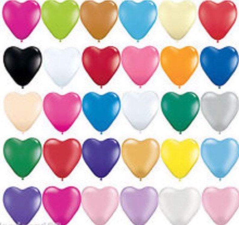 15 Latex Heart Balloons Pkg 10 Heart Shaped Balloons Etsy