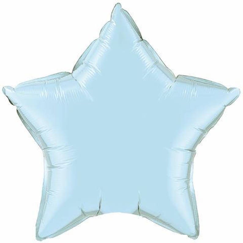 20 INCH Metallic Foil Star Shaped baby shower gender reveal powder Light Blue Star Balloon