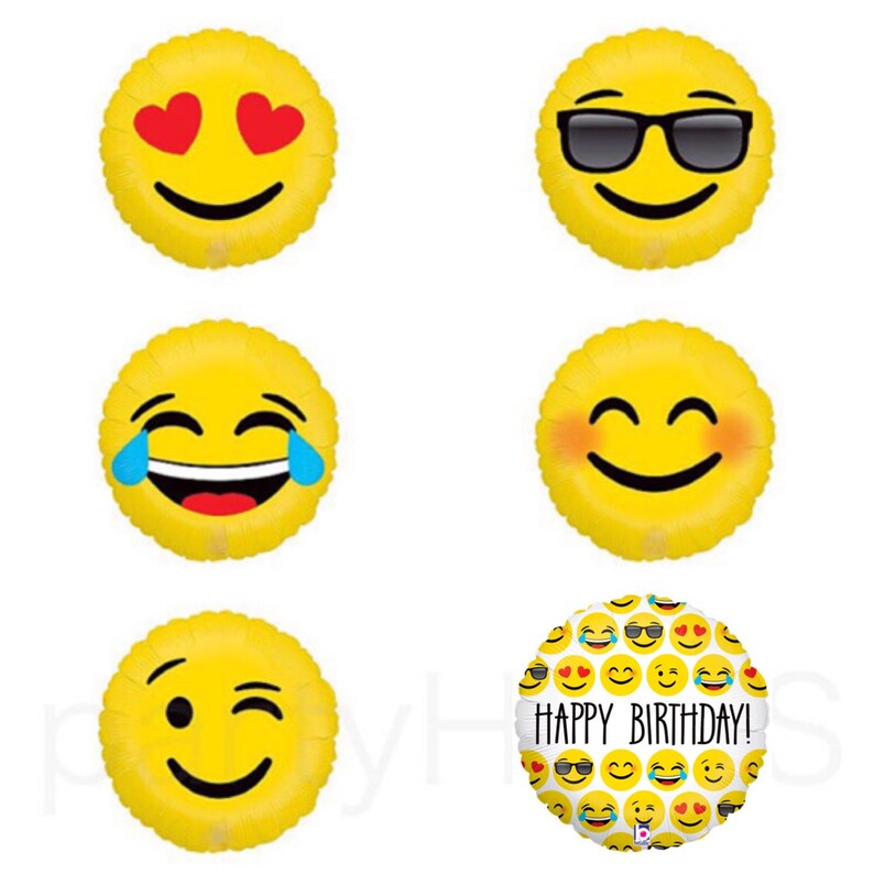 Emoji Balloon 18 Wacky Emoji Round Foil Balloon Emoticon Tongue Out Wink Balloons I Heart You Round Birthday Photo Party Balloons Paper Party Supplies Poligon Com