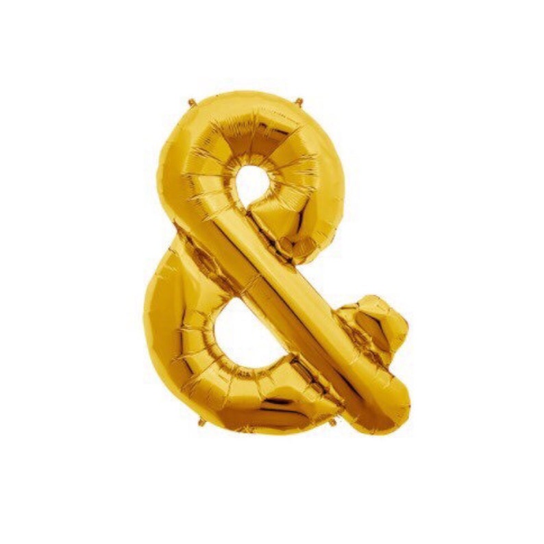 Gold Letter Balloons Small 13.5 IN or Large 34 IN Tall Symbol Balloons Hashtag Ampersand Numbers Alphabet