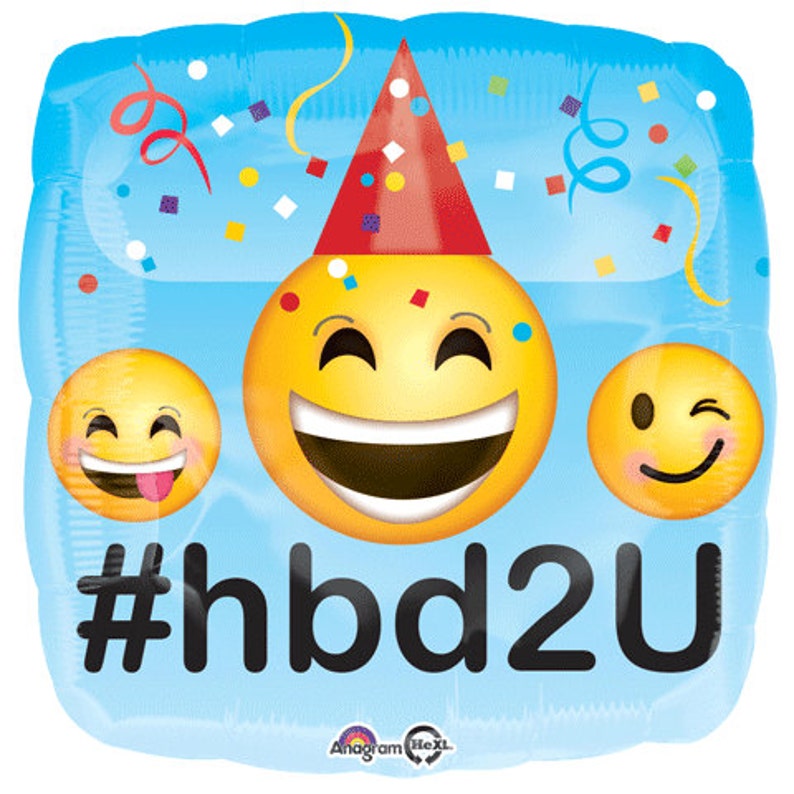 Love I Heart You Emoji Photo Booth #HB2U Instagram Emoji Balloons Smiley LOL Wink Sunglasses Emoticon Happy Birthday Balloons 18