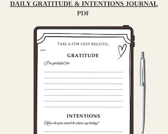 Dankbarkeit & Absichten Journal | Digitales PDF