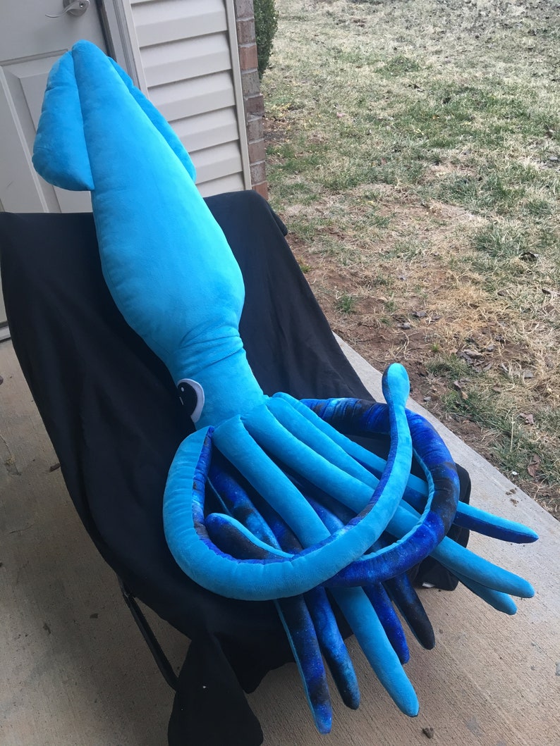 Custom Made to Order Giant Squid Pillow Plush 7 Ft Long Etsy