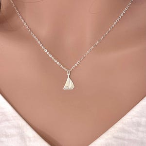 Gold Sailboat Necklace: 14k Gold Filled Sterling Silver Charm