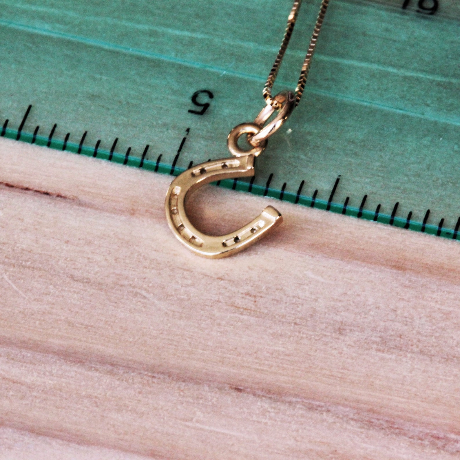 Horseshoe Necklace 14k solid Real gold horseshoe necklace Etsy