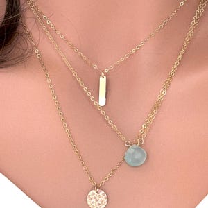 Gold Filled Layered Halsketten-Set - 3er Set Layered Halskette - Gold Multi Strand - Lange Layered-Drei Strang Halskette Geschenk-Set - Layering Set
