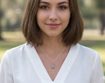 Sterling Silver Buddha Necklace: Minimalist Yoga Pendant