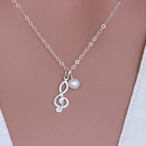 Sterling Silver Music Note Necklace - Graduation Gift for her -for musician - Sterling silver / 14k gold fill  Music Pendant - Music Jewelry