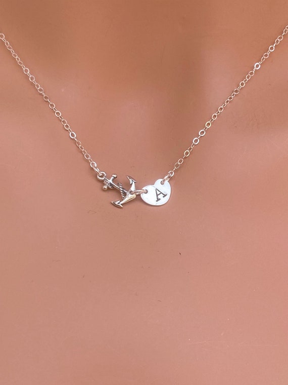 Sterling Silver Small Sideways Anchor Necklace Sterling Silver Small Sideways Anchor Necklace