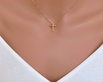 Cross necklace women, 14k Solid gold cross Necklace, Easter Necklace, Easter Pendant, Cross necklace women Gold Cross Necklace,Cross jewelry