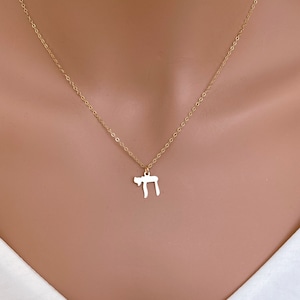 Gold Chai Necklace: Tiny Jewish Jewelry, Bat Mitzvah Gift
