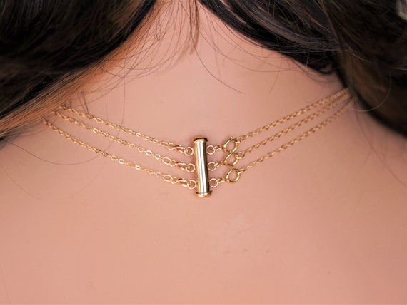 Layered Necklace Clasp 18K Gold and Silver Necklace Separator for