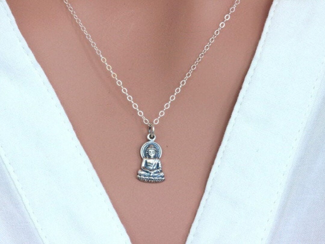 Buy Sterling Silver Buddha Necklace: Minimalist Yoga Pendant Online in  India