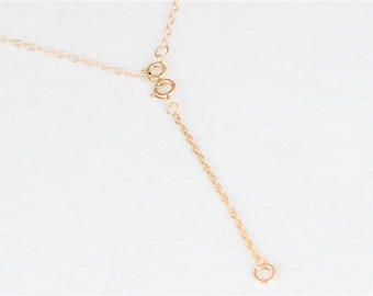 Adjustable chain extender, 2" 14k Solid Yellow Gold Rope chain extender, Necklace extender, Removable Real Gold Chain Extender,