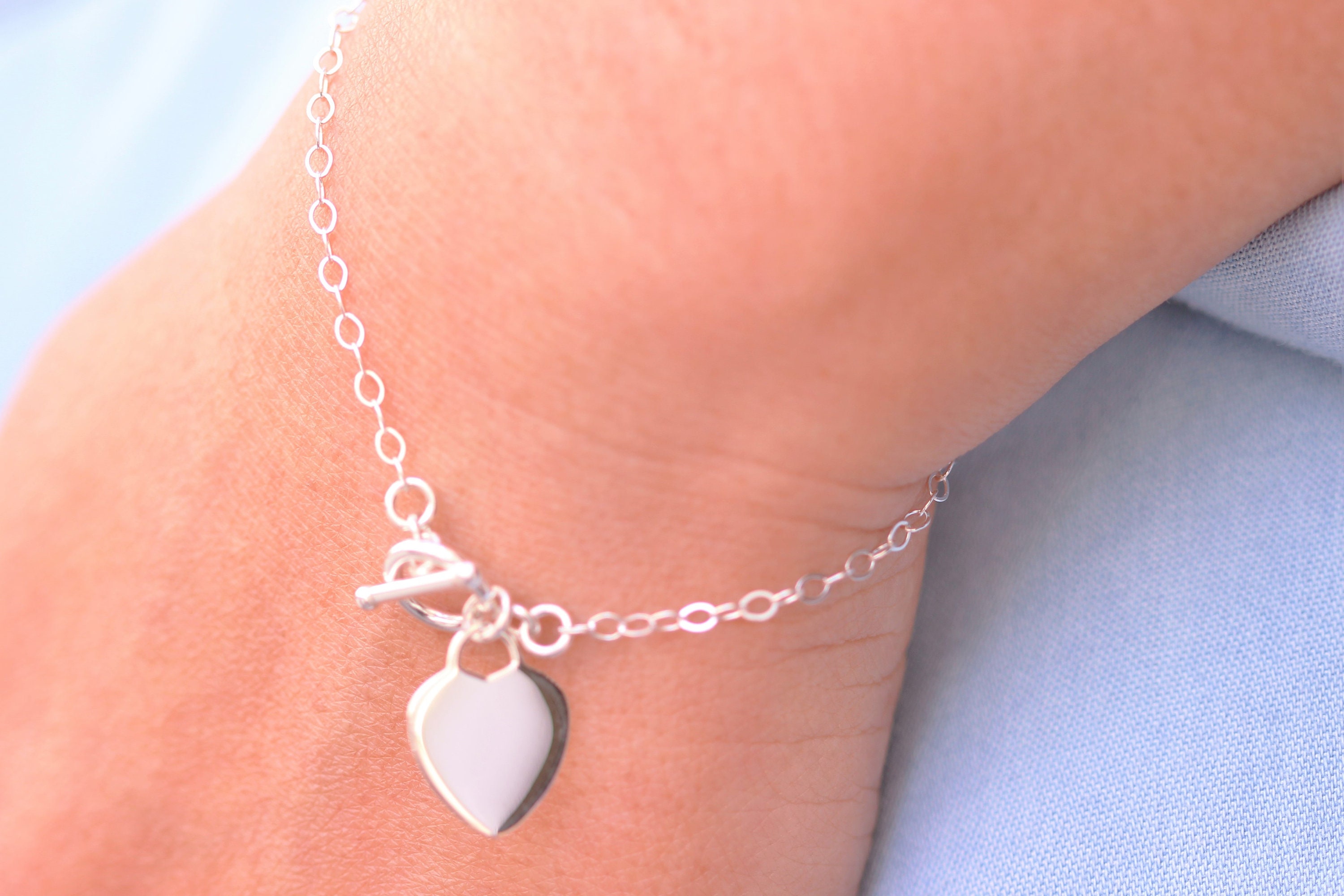 Toggle Clasp Bracelet Toggle Heart Bracelet Toggle Etsy