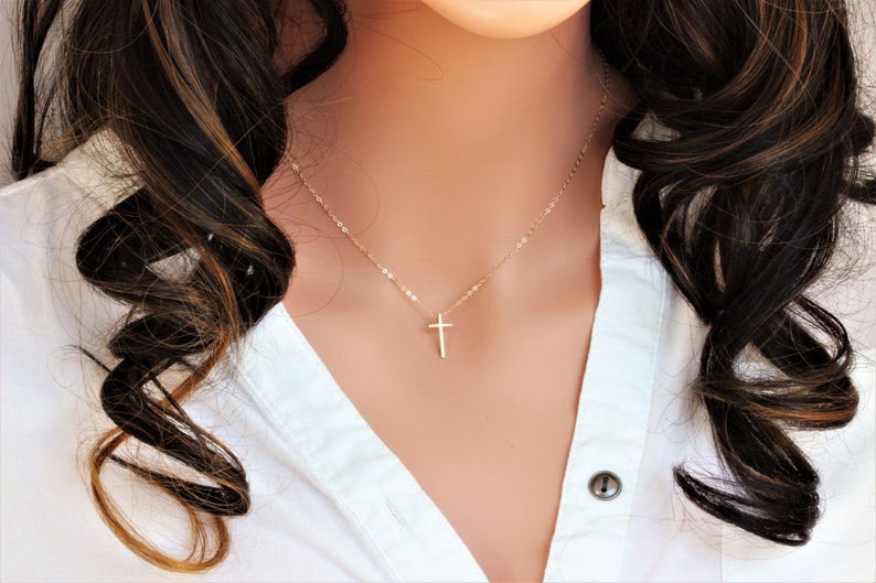14k Gold Cross Small Solid Necklace Womens Mini Real Crosswith Skinny Cable Chain Necklaces Jewelry Bgc Sedahotels Com - 14k Solid Gold Cross Pendant Womens