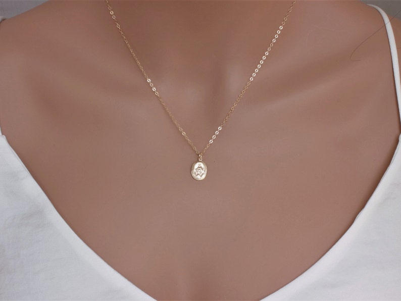 14k guldfyllt Jungfru Maria-halsband: Mirakulös medaljhänge bild 8