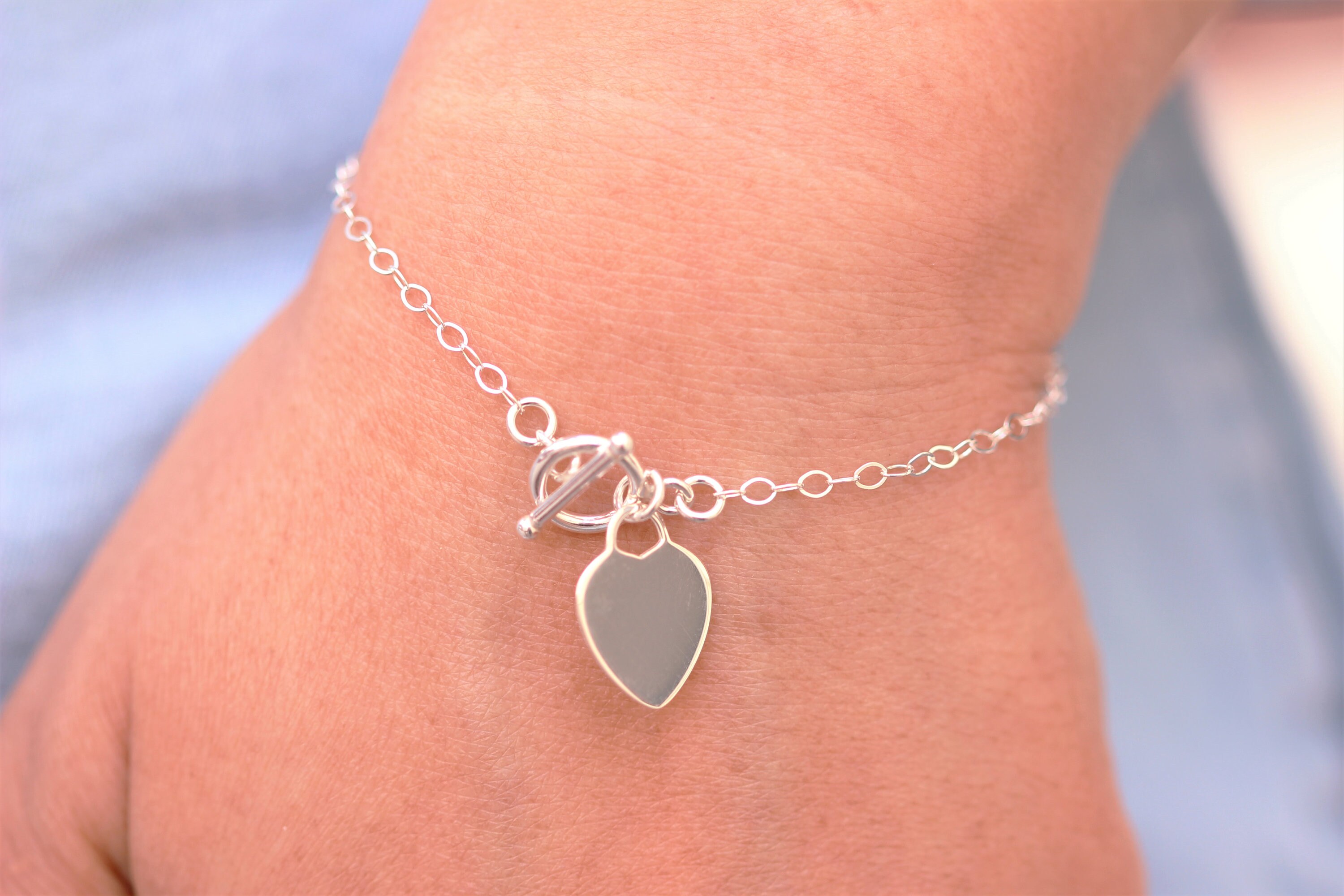 Toggle Clasp Bracelet Toggle Heart Bracelet Toggle Etsy