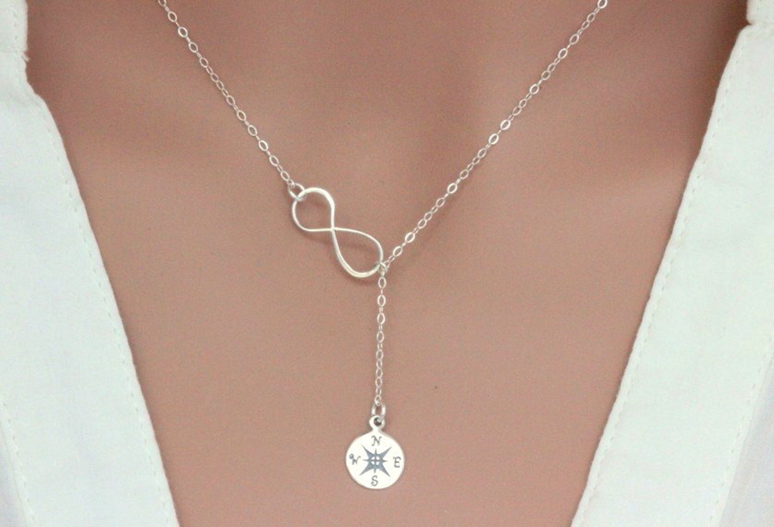 Compass Necklace Graduation Gift for Her Sterling Silver Etsy