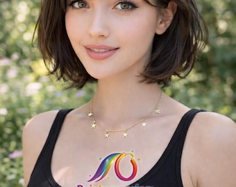 Gold Star Necklace: 14k Gold Filled or Sterling Silver Choker