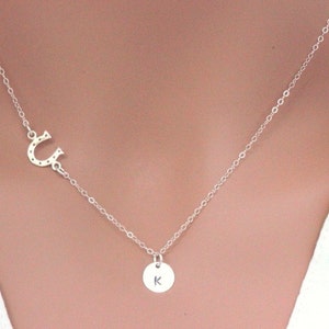 Horseshoe Necklace Silver, Personalized Horseshoe, Inspirational, Lucky Horseshoe, Horseshoe charm, inspirational jewelry, Gifts for her