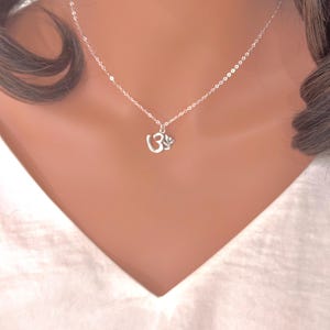 Silver Om Necklace - Om necklace - sterling silver zen yoga jewelry - Ohm symbol - Yoga NEcklace - Zen Necklace - everyday - dainty jewelry