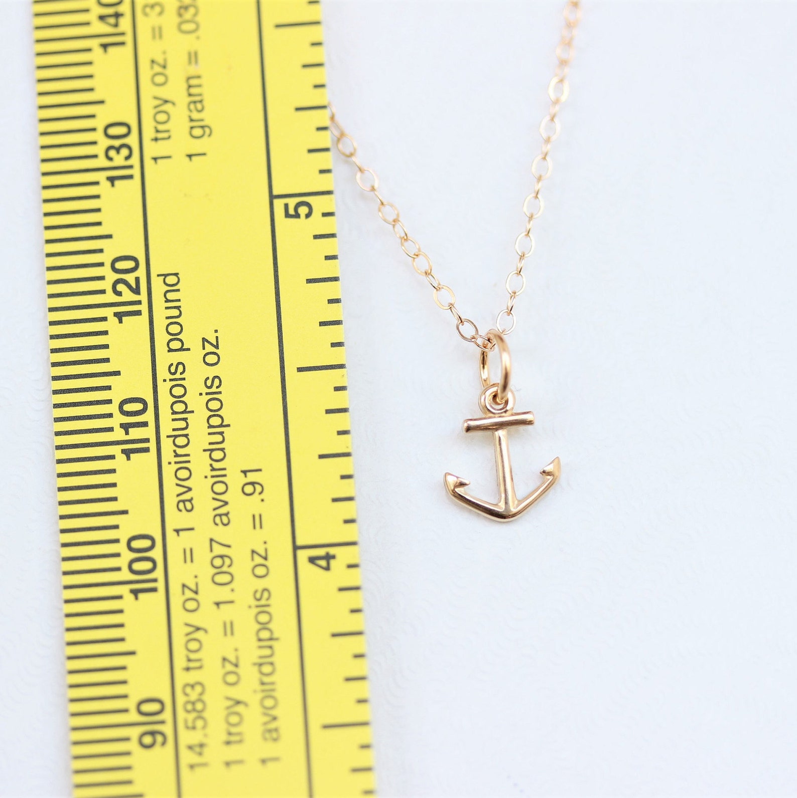 Tiny 14k Gold Anchor Necklace 14K Solid Anchor Necklace Etsy