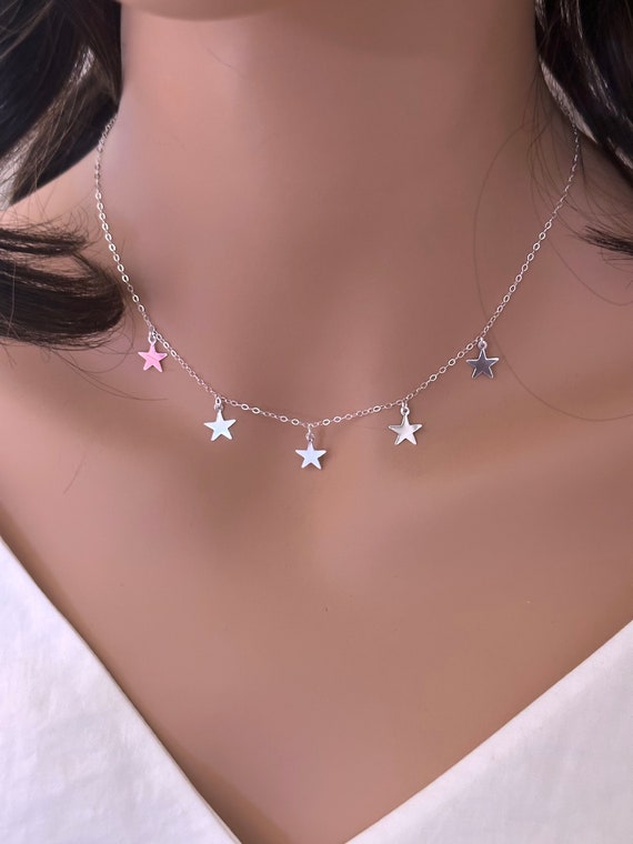 Sterling silver star store choker necklace