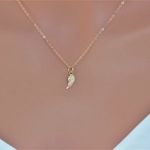 Miscarriage Gifts, Miscarriage Necklace, Miscarriage Jewelry, 14k Solid gold Angle wing necklace, Real Gold Angle wing Pendent, miscarriage