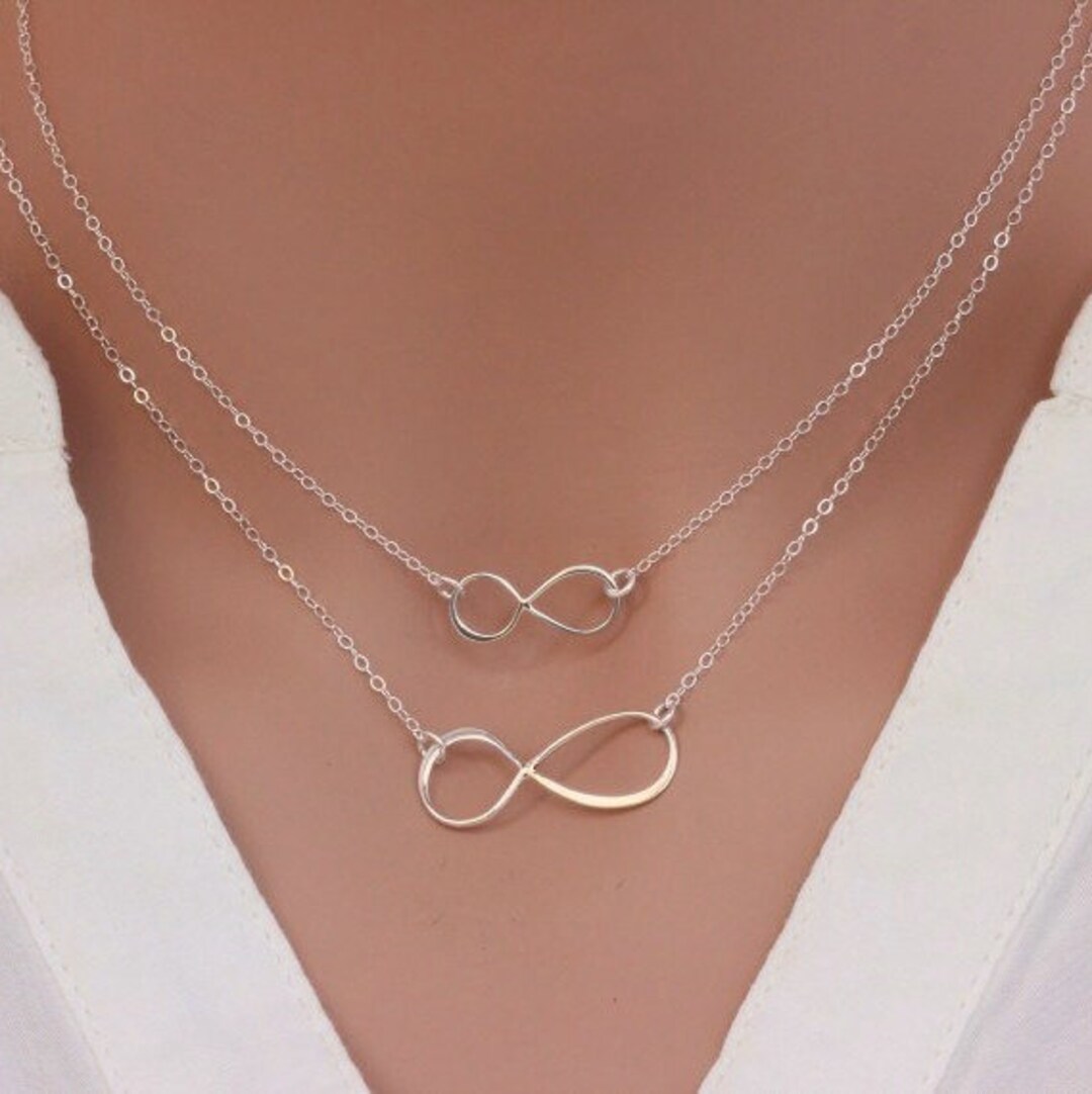 Sterling Silver Infinity Necka/ldouble Infinity Necklace - Mother and ...
