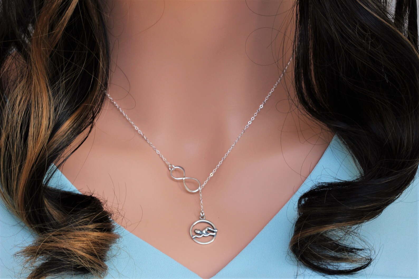 Swim Necklace Swim Team Jewelry Swimmer Jewelry Swimming Etsy