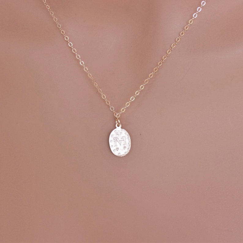 14k guldfyllt Jungfru Maria-halsband: Mirakulös medaljhänge bild 7