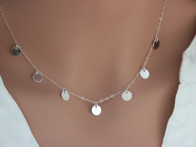 Coin Drop Necklace Celebrity coin necklace Celebrity gold Etsy