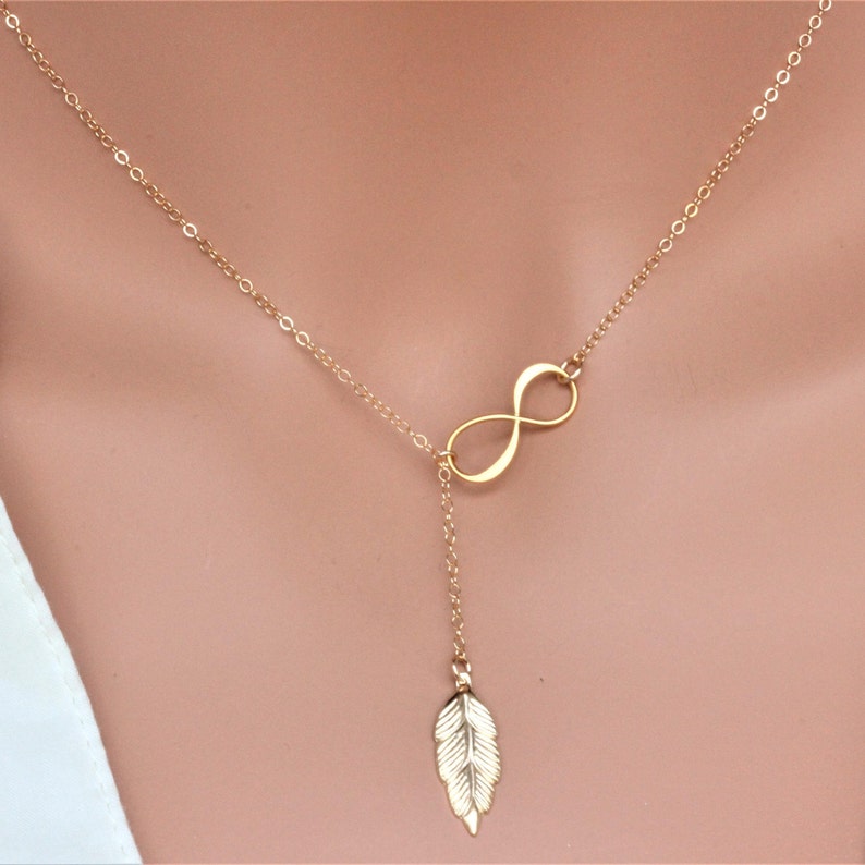 Feather Necklace Gold Feather Necklace Feather Y Necklace Etsy