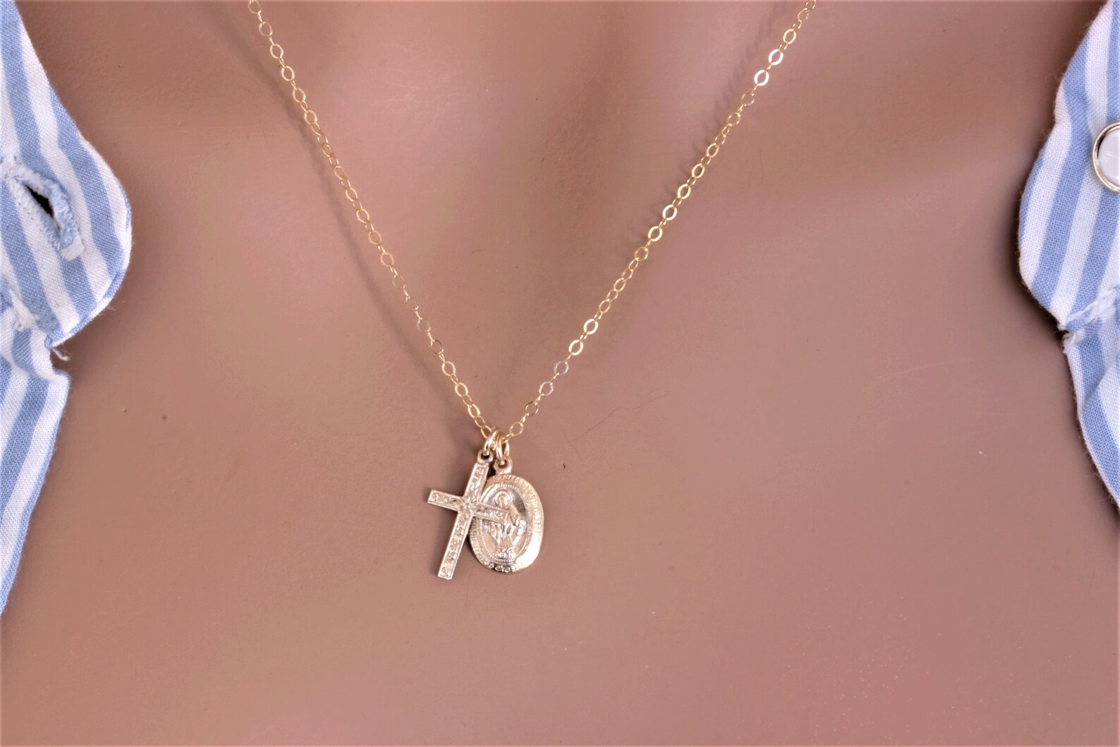 First Communion Cross Necklace Christian Gift Necklace for Etsy