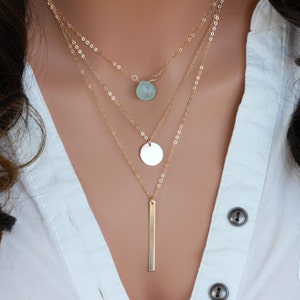 Layered necklace set - Layered Necklace Gold / Silver - layered necklaces for women - Triple layered necklace - Multi strand Necklace
