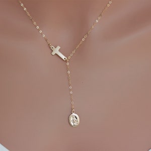 Virgen De Guadalupe Necklace Cross Necklace Women - Etsy
