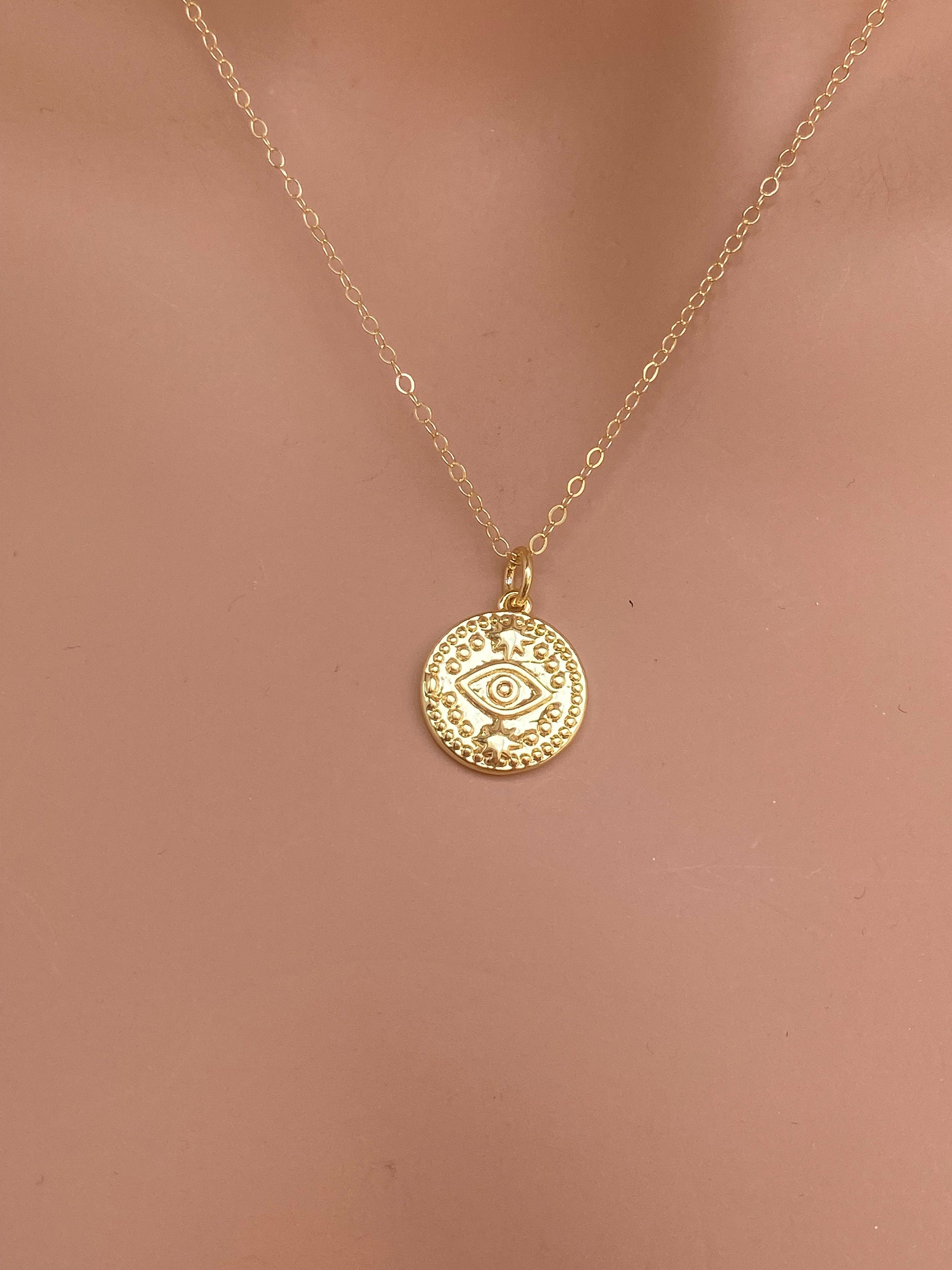 Coin necklace gold layered Clearance