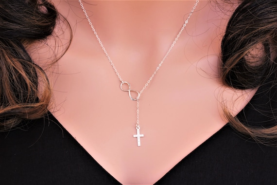 Infinity Cross Necklace Sterling Silver 