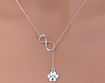 Personalized paw print necklace, Jewelry with Dog Name, Pet Loss, Dog Memorial Necklace, Choose 1,2,3 paw print, Monogram Name Necklaces