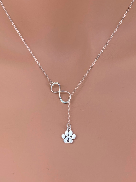 Dog Name and Paw Print Personalized Sterling Silver Necklace Dog Lover Jewelry Dog Name and Paw Print Personalized Sterling Silver Necklace Dog Lover Jewelry