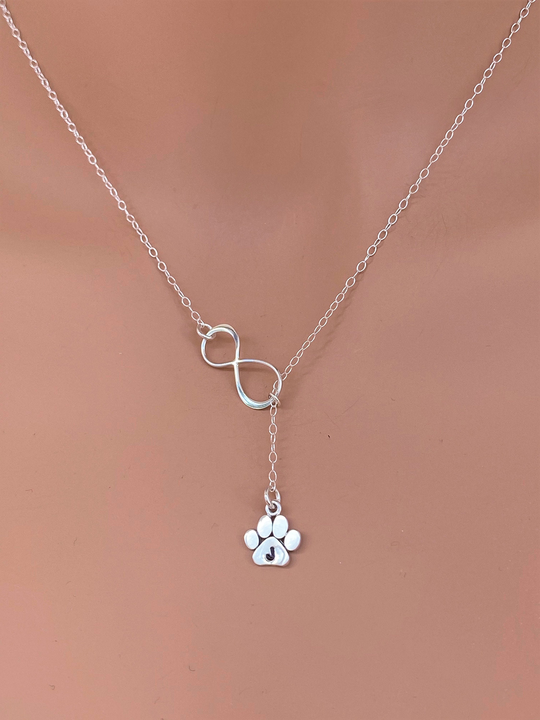 Personalized Sterling Silver Paw Print Necklace: Pet Memorial Jewelry ...